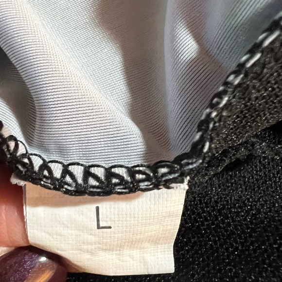 NWOT BLACK LACE-UP ADJUSTABLE LOW BACK ONE PIECE WITH TROPICAL LEAF PRINT - Picture 10 of 11